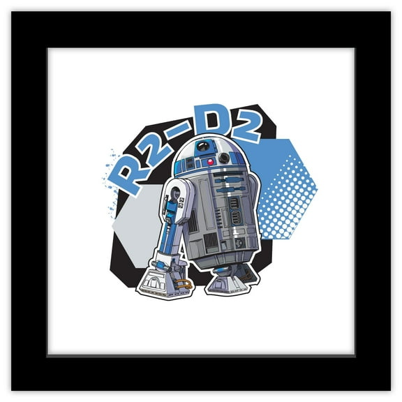 Gallery Pops Star Wars - Academic R2-D2 Wall Art, Black Framed Version, 12" x 12"