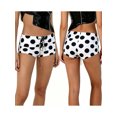 thumbnail image 2 of LMLYSoH Women's Dot Print Mini Shorts Summer Fashionable Fold Over Low Waist Micro Shorts, 2 of 9