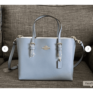 Coach (CF327) Mini Lillie Magenta Jumbo Floral Leather Carryall