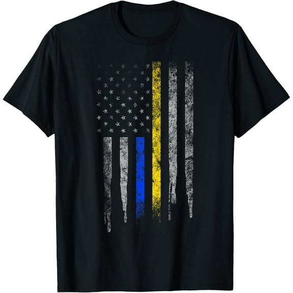 t-shirtGold Blue Line 911 Police Dispatcher First Responder T-Shirt mens t shirt，black，women，funny，misfits，men，journey