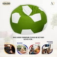 thumbnail image 4 of Ample Decor Soccer Leatherette Bean Bag Cover (Filler Not Included), Double Stitched, Ideal for Children and Teenagers - White and Green, 4 of 6