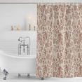 thumbnail image 3 of Brown Flowers Shower Curtain, Waterproof Shower Curtains for Bathroom, Vintage Farmhouse Floral Leaves Vines Washable Fabric Bathtub Curtain Set Bath Decor with 12 Hooks Standard 72"x72", 3 of 8