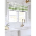 thumbnail image 3 of Valances for Windows Green Grey Rod Pocket Cafe Window Treatments Valance Curtains for Kitchen Bathroom Laundry Basement Windows 42"x18", 3 of 9