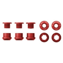 Wolf Tooth 1x Chainring Bolt Set - 6mm, Dual Hex Fittings, Set/5, Red