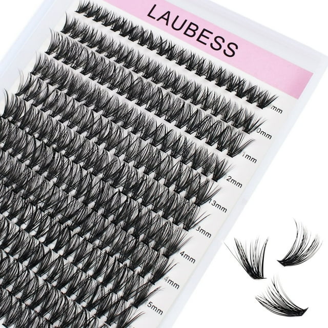 Extensión de pestañas LAUBESS Cluster Lashes, 240 unidades, 40 D, rizo