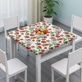 thumbnail image 3 of Red Strawberry Plants Fruit Flower White Pattern Square Fitted Tablecloth with Elastic Edge,Square Table Cover,Washable Elastic Table Cover for Home Kitchen Party Decor 34"x34", 3 of 6