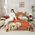 thumbnail image 5 of Feelyou Vintage Orange Floral Bedding Comforter Set, Western Rustic Flower Twin Comforter Sets, French Fashion Style Reversible Bedding Set, Super Cozy Room Decor, 2pcs, 5 of 9