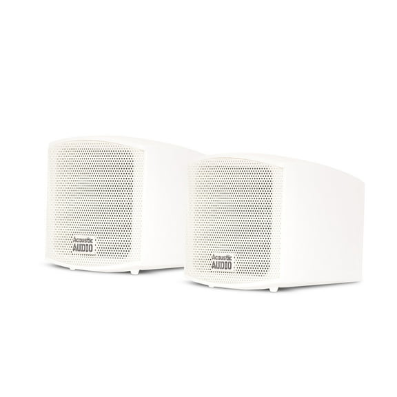 Acoustic Audio AA321W Mountable Indoor Speakers 400 Watts White Bookshelf Pair