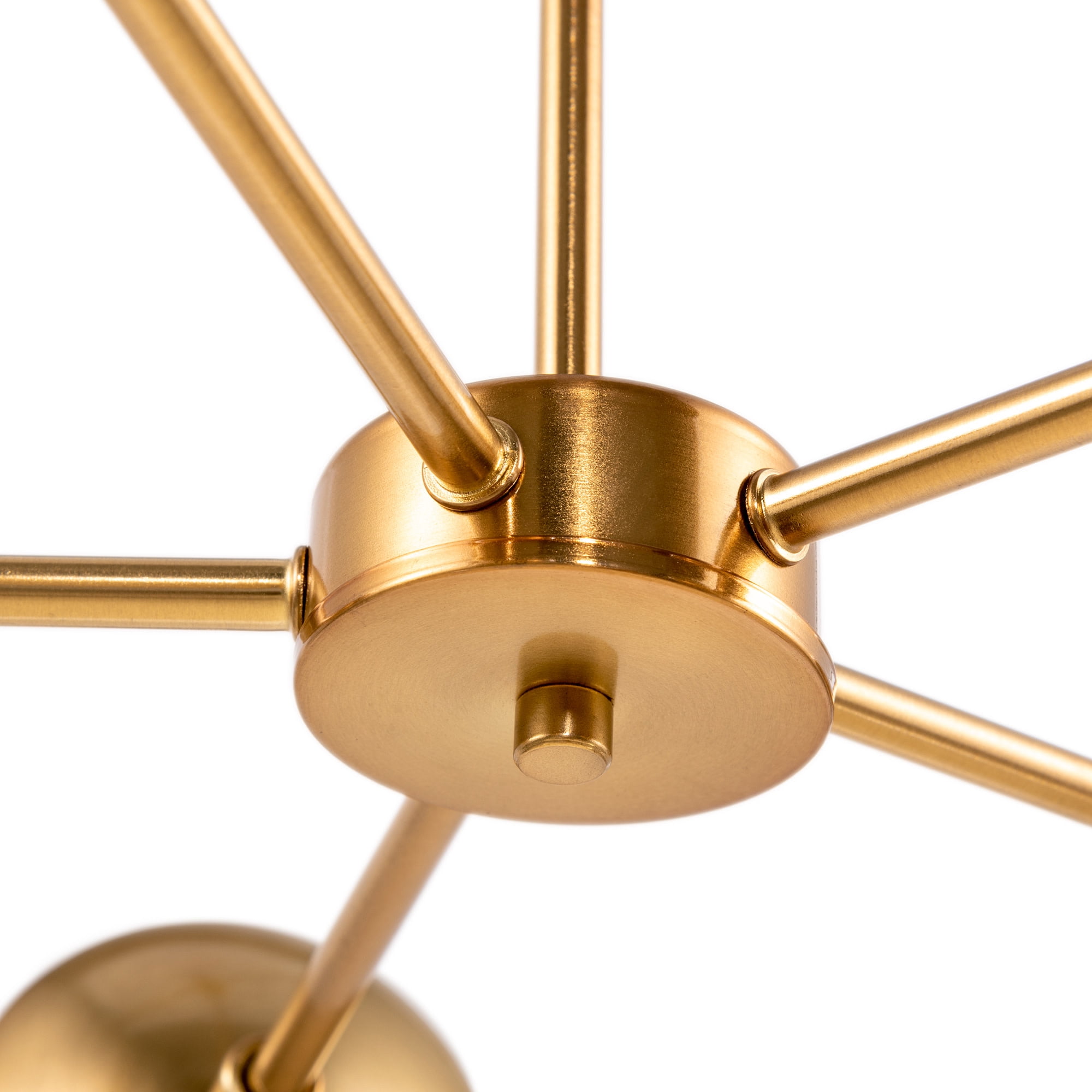 Satin Gold 5-Light Chandelier, Clear Seedy Glass Globe Shades, Dimmable, Sloped Ceiling Compatible