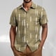 thumbnail image 1 of Blusa y camisa de manga corta con cuello vuelto para hombre, blusa informal holgada con botones y cuello vuelto, blusa de poliéster para hombre, 1 of 5