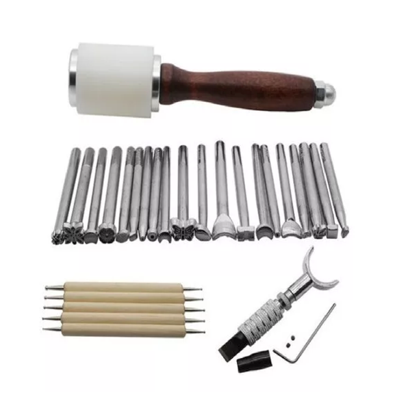 Kit De Herraminetas Para Talla De Cuero Artesanal 27pcs