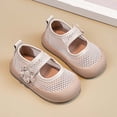 thumbnail image 6 of Toddler Shoes for Unisex Closed Toe Mary Jane Mesh Breathable Shoes Flower Decor Anti Soft Sole Toddler Sneaker for Baby First Walkers Summer White Size 4.5, 6 of 8