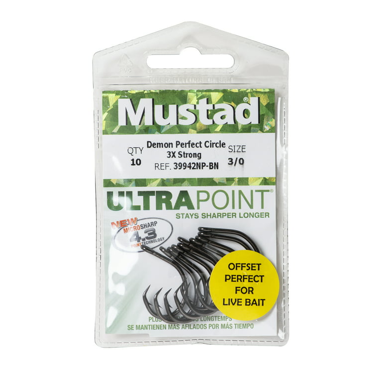 Mustad Ringed Demon Cicle Hook Offset - 3X Strong