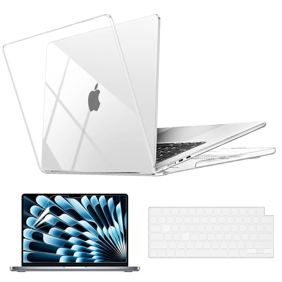 Case Compatible with MacBook Air 15 inch M5 2026 2025-2023 Release M4 M3 M2 Model A3448 A3241 A3114 A2941 Liquid Retina Display, Plastic Hard Shell Case Keyboard Cover Screen Protector, 3in1