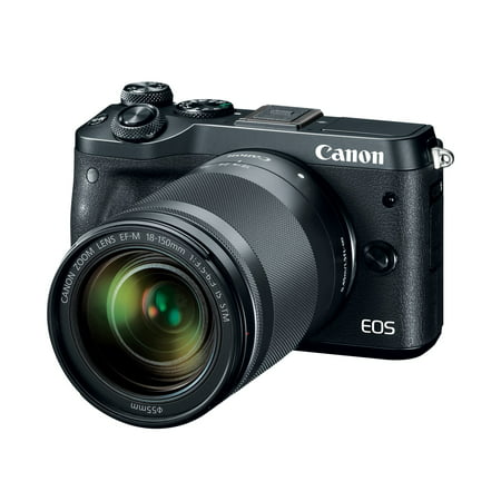 Canon EOS M6 24.2 Megapixel Mirrorless Camera with Lens - 18 mm - 150 mm - Black (1724c021)