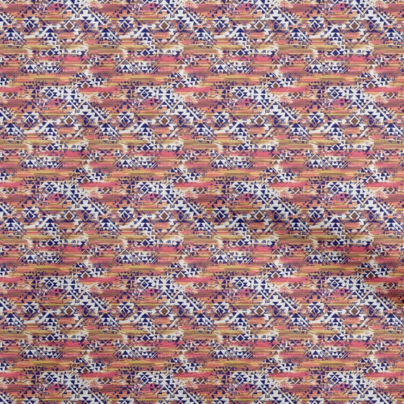oneOone Cotton Flex Dark Blue Fabric Tribal Sewing Material Print Fabric By The Yard 40 Inch Wide