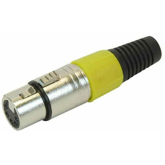 PRO SIGNAL - 5 Pole XLR Socket with Yellow Coloured Strain Relief