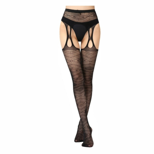 Wweixi Bas Résille Chaussettes Bas Taille Haute Extensible Cuisse Lingerie Collants Vêtements pour Femmes Mode Collants pour Femmes 1193 Taille Unique