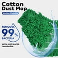 thumbnail image 2 of MATTHEW CLEANING 24'' Industrial Strength Cotton Dust Mop Refill Washable Replacement Heads For Residential & Commercial Use Fit Standard Dust Mop Frames, Hardwood,Concrete Floors Green 1 Pack, 2 of 7