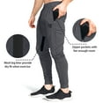 thumbnail image 2 of BROKIG Mens Slim Tapered Workout Joggers Breathable Running Sweatpants Gym Training Pants with Zip Pockets(Small,Dark Gray), 2 of 7