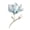 Blue, variant on Magnolia Flower Brooch Zinc Alloy Faux Pearl Flower Lapel Pin Sweater Cardigan Coat Business Suit Decoration Men Women Clothing Accessories