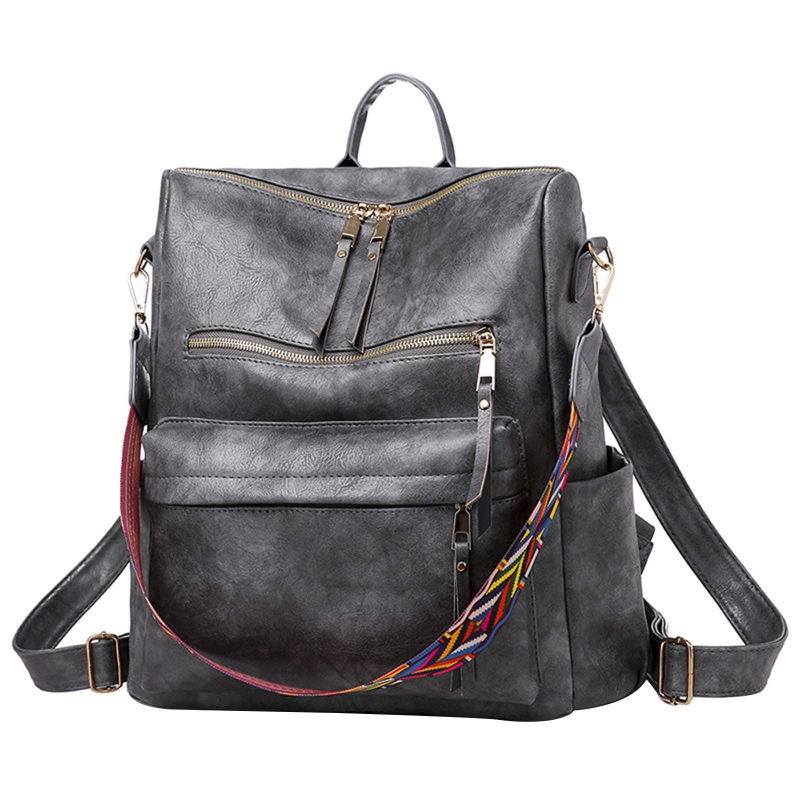 Aueoeo Faux Leather Backpack Purse for Women Travel Backpack Purses Fashion Ladies Shoulder Bag with Shoulder Strap