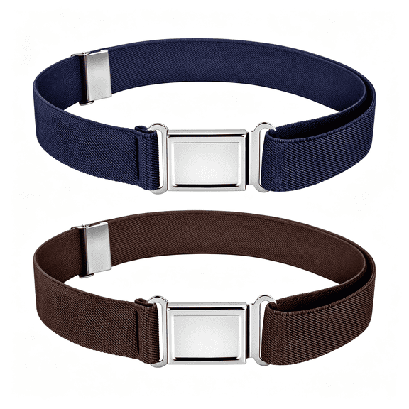 XIBUFE 2 Pack Kids Magnetic Belt Adjustable | Elastic Waist Belt for Boys Girls Toddlers, Magnetic Easy to Use, No Holes Quick Release, School Daily Casual Wear