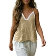 thumbnail image 5 of Fewfanhot Tops for Women Trendy Summer Lace Sleeveless Tank Top with Scalloped Hem, Vintage Boho Spaghetti Strap Blouse, 5 of 8