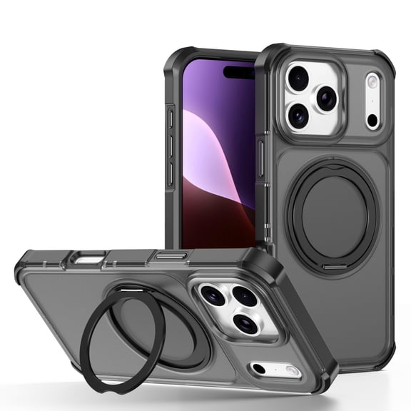 Corliven Magnetic Case for iPhone 18 Pro Max, Compatible with MagSafe, Kickstand Shockproof Protective Case with Anti-Scratch Matte Design, Black