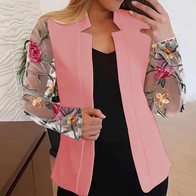 LOVZFMLL Vestes pour Femmes, Imprimé Dentelle, Mode Décontractée, Cardigan à Manches Longues
