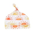 thumbnail image 3 of 2022 Baby 4Pcs Spring Outfits  Short Sleeve Cartoon Print Romper + Pants + Hat + Headband Set, 3 of 8