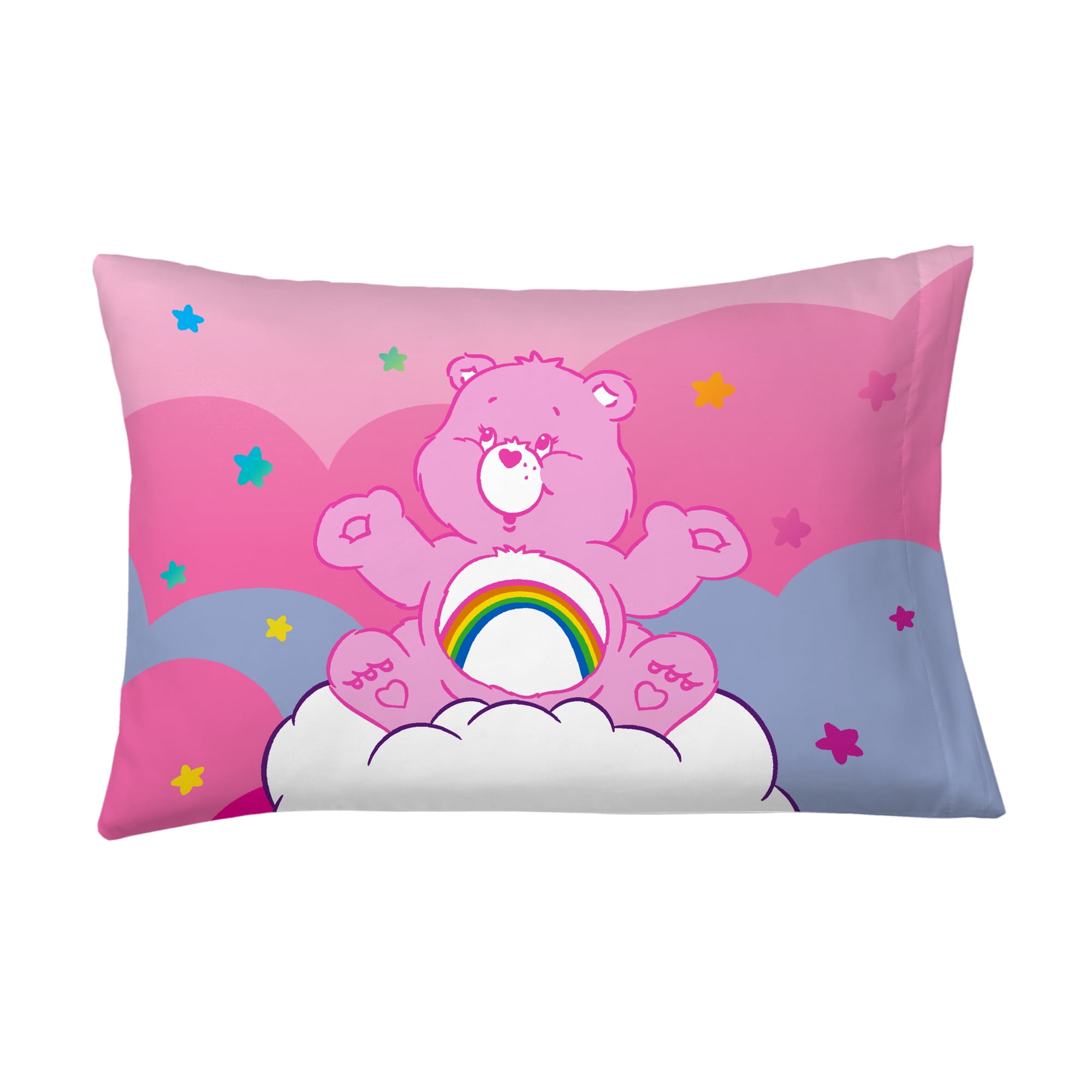 Care Bears Kids 5 Piece Pink Rainbow Reversible Comforter, Bed in a Bag, Full