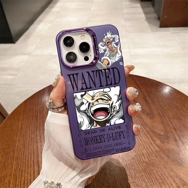 One Piece Anime Straw Hat Luffy Electroplating Fall Shockproof Case For iPhone 15 14 Plus 13 12 11 Pro X Xs Max Cover WK135