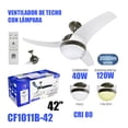 thumbnail image 2 of Ventilador de Techo de Tres Aspas con Lámpara LED Megaluz CF1011B-42, 2 of 2