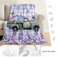 thumbnail image 5 of Purple Flowers Blanket Soft Cozy Warm Throw Blanket for Couch, Plush Fuzzy Flannel Fleece Blankets for Sofa, Weeping Spring Floral Truck Butterfly Checkered Bed Blankets Gifts for Men, 50"x80", 5 of 9