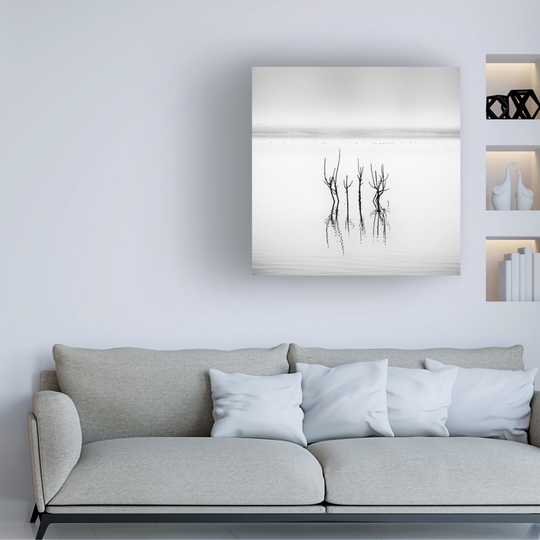 Canvas Wall Art - George Digalakis 'Vegoritida Lake 005' Wall Art for Living Room, Bedroom, or Office Décor by Trademark Fine Art - 18 x 18 Inches