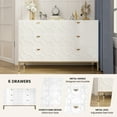 thumbnail image 4 of Boyel Living 6 Drawer Dresser Cabinet, Modern Nightstand Accent Storage Cabinet with Drawers for Living Room Bedroom Closet (White), 4 of 6