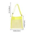 thumbnail image 3 of Beautynvta Mesh Beach Toys Bag, Square Tote Sand Tote Bag Shoulder Bags with Adjustable Strap for Beach, Shells, Yellow, 3 of 6