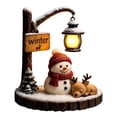 thumbnail image 2 of Clearance! Resin Snowman Figurine Christmas Night Light, Christmas Decorations for Home, Vintage Glowing Christmas Decor for Desktop Shelf, 2 of 7