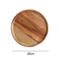 thumbnail image 1 of Plateau en Bois Simple Rond Plateau de Service Assiettes en Bois Rétro Plateau de Fruits Dessert Plateau de Collation Plateau de Fruits Assiette Alimentaire Plat Plateau de Rangement 20cm, 1 of 6