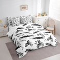 thumbnail image 2 of Manfei Sporty Motorcycle 7-Piece King Bedding,Checkerboard Pattern King Bed in a Bag,White,Reversible, 2 of 7