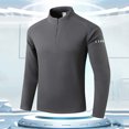 thumbnail image 2 of Xzbqbs Sweatshirs for Men Casual Quarter Zip Long Sleeve Lightweight Breathable Pullover Stretch Running Workout Fitness Shirts, 2 of 6
