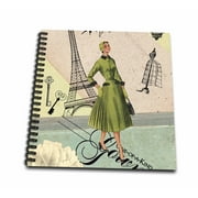 3dRose Vintage Paris Collage Fashion - Drawing Book, 8 by 8-inch
