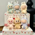 thumbnail image 2 of Caja ciega Labubu con asiento serie caja misteriosa colgante flocado modelo juguete Kawaii monstruo réplica llavero juguete regalo de Navidad, 2 of 5