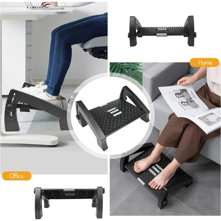 Under Desk Footrest Ergonomic Foot Stool with Massage Rollers Max