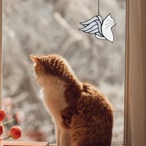 Gmogad Angel Cat Memorial Suncatcher - Colorful Hanging Window Decor Pet Loss Remembrance Gift for Cat Lovers Handcrafted Garden Home Decoration