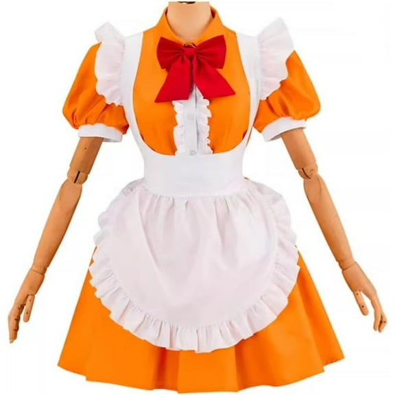 Kitzuki Kokone-Inspired Maid Outfit - Classic Orange & White Lolita Dress Set