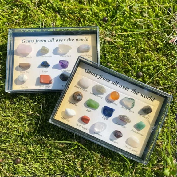 EOEMY Set Of 36 Rare Healing Crystal Natural Gemstone Reiki Chakra Collection Stone-Style 1- 12 Pcs/Set
