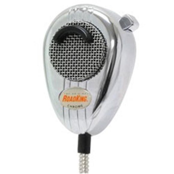RoadKing  4-Pin Dynamic Noise Canceling CB Microphone Chrome &amp; Chrome Cord