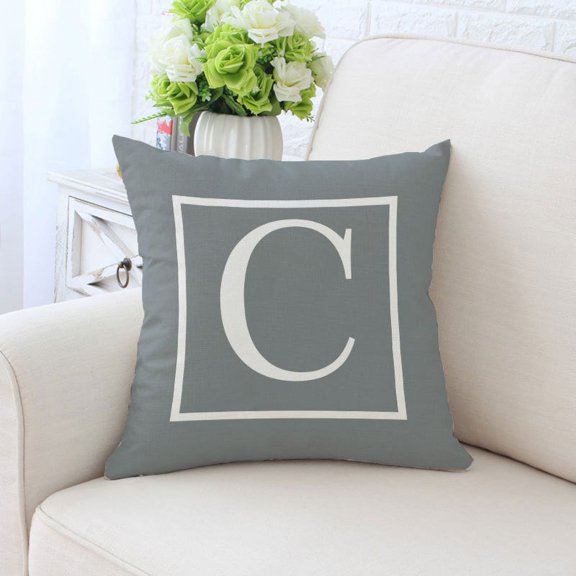 26 English letters single-sided printed sofa pillow cushion cover